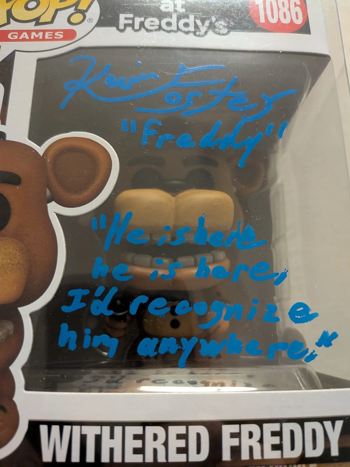 Kevin FOSTER Signed FUNKO POP Five Nights at Freddy's FNAF Inscription JSA COA, изображение 2