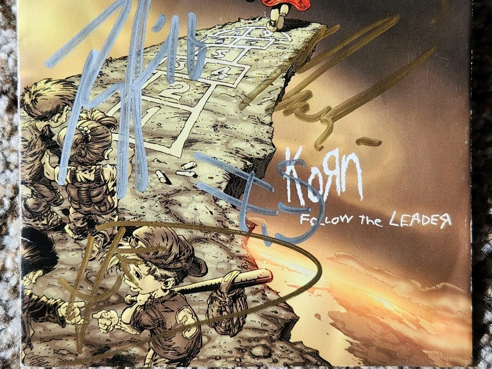 Signed Korn CD Follow The Leader Full Band Autographed Album Nu Metal Legends, изображение 5