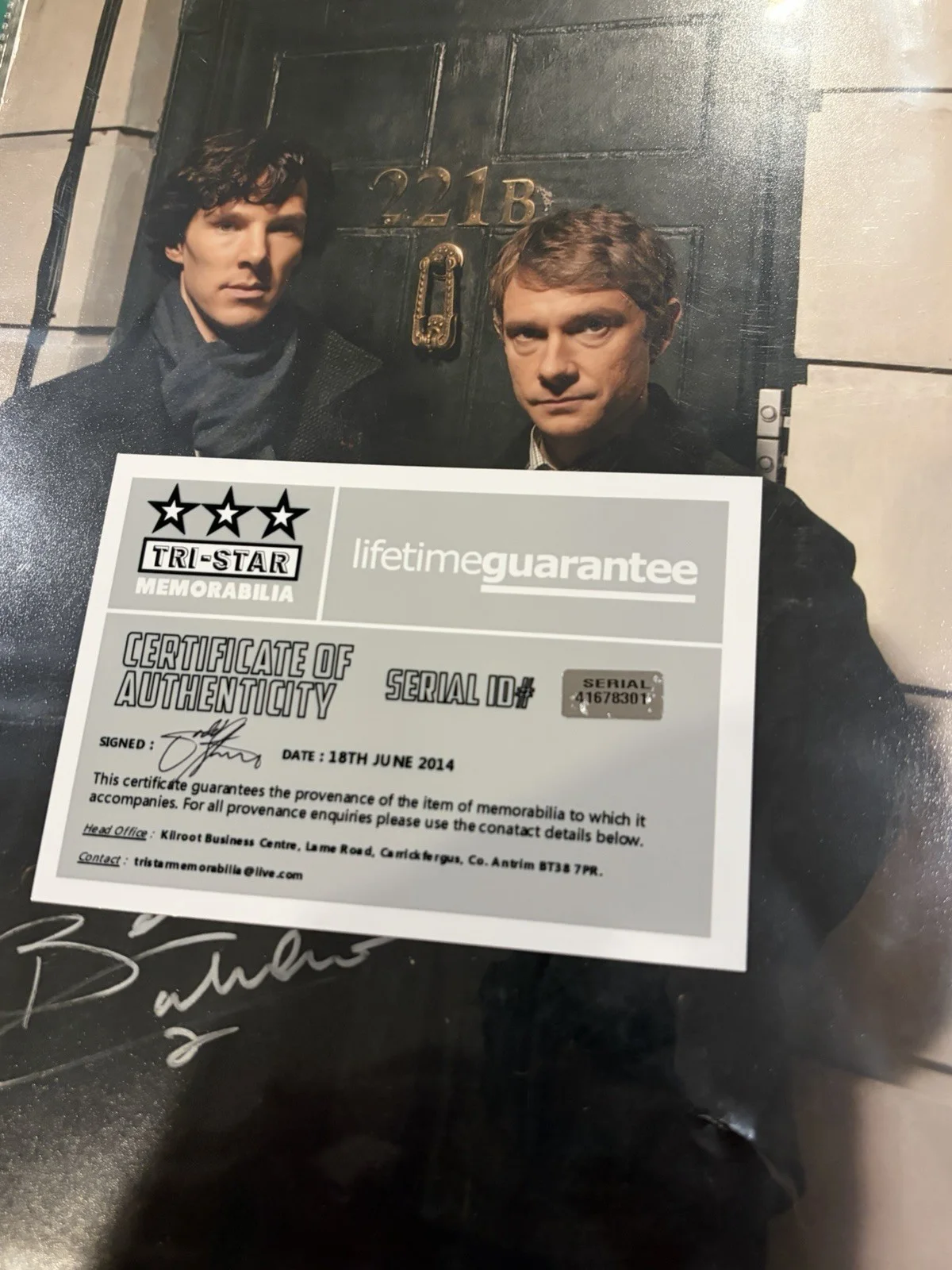 Martin Freeman Benedict Cumberbatch Signed 8x12 Photo Tri-Star, image 2