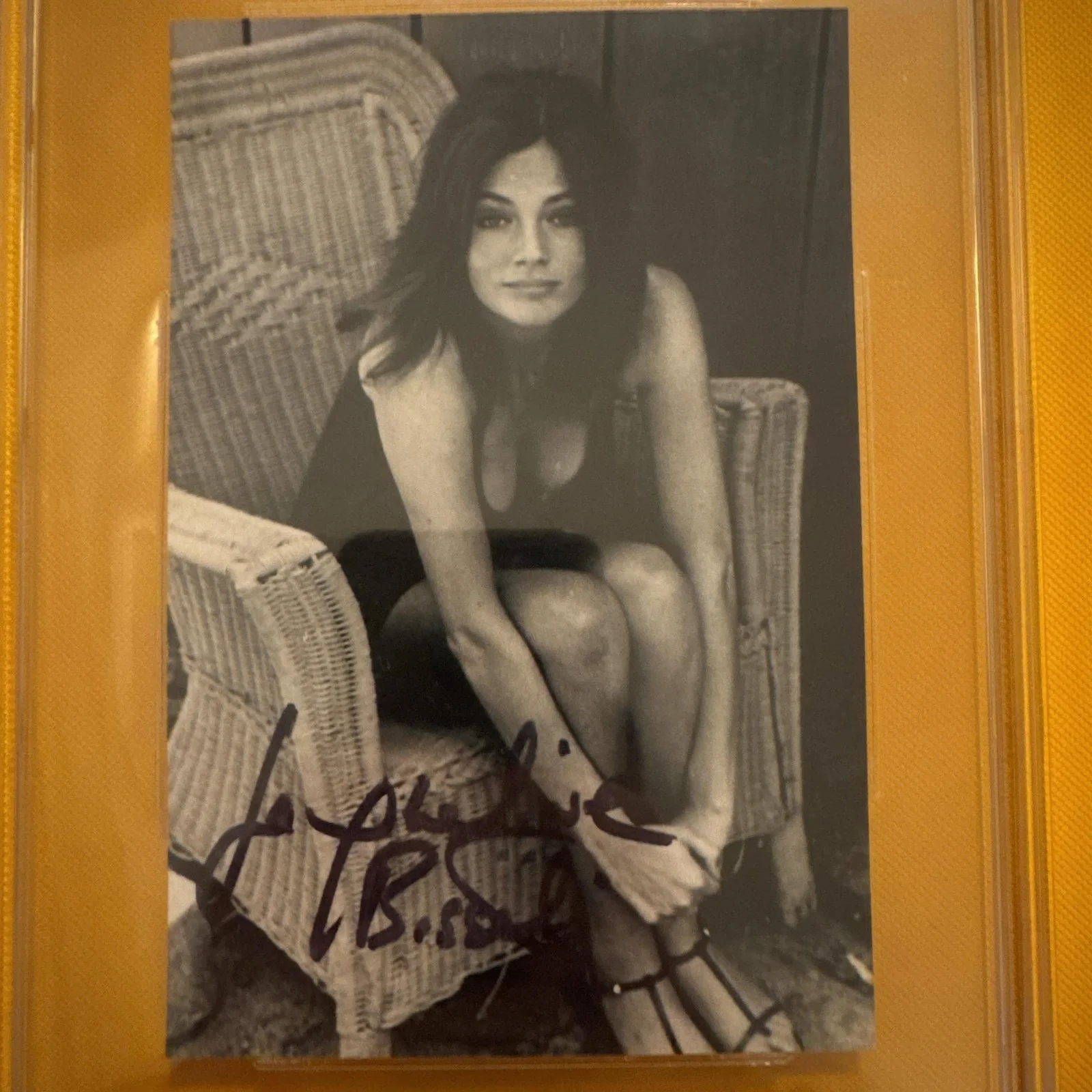 Jacqueline Bisset Autograph Photo Beckett BAS Slabbed B&W Original Movie Star, изображение 2