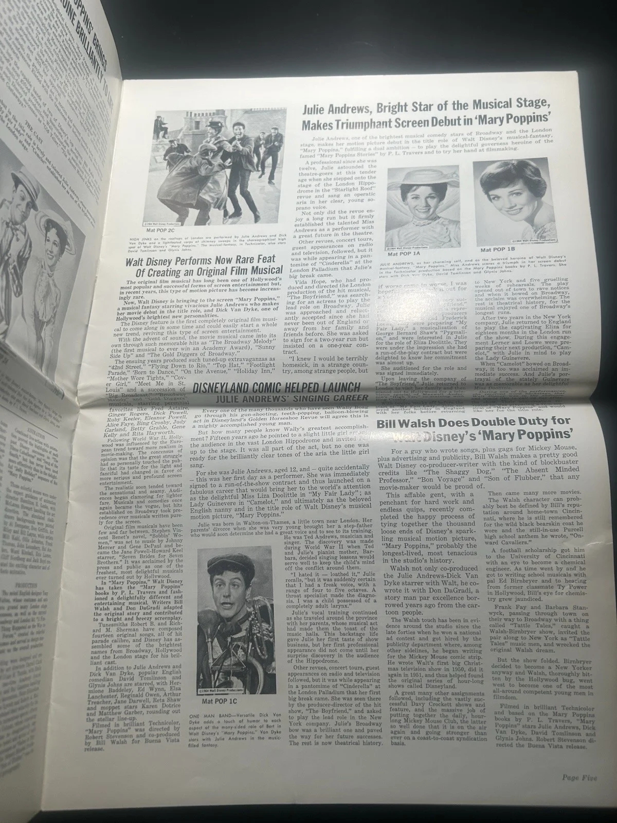 Dick Van Dyke Signed Disney Mary Poppins AD PAD Magazine COA, изображение 2