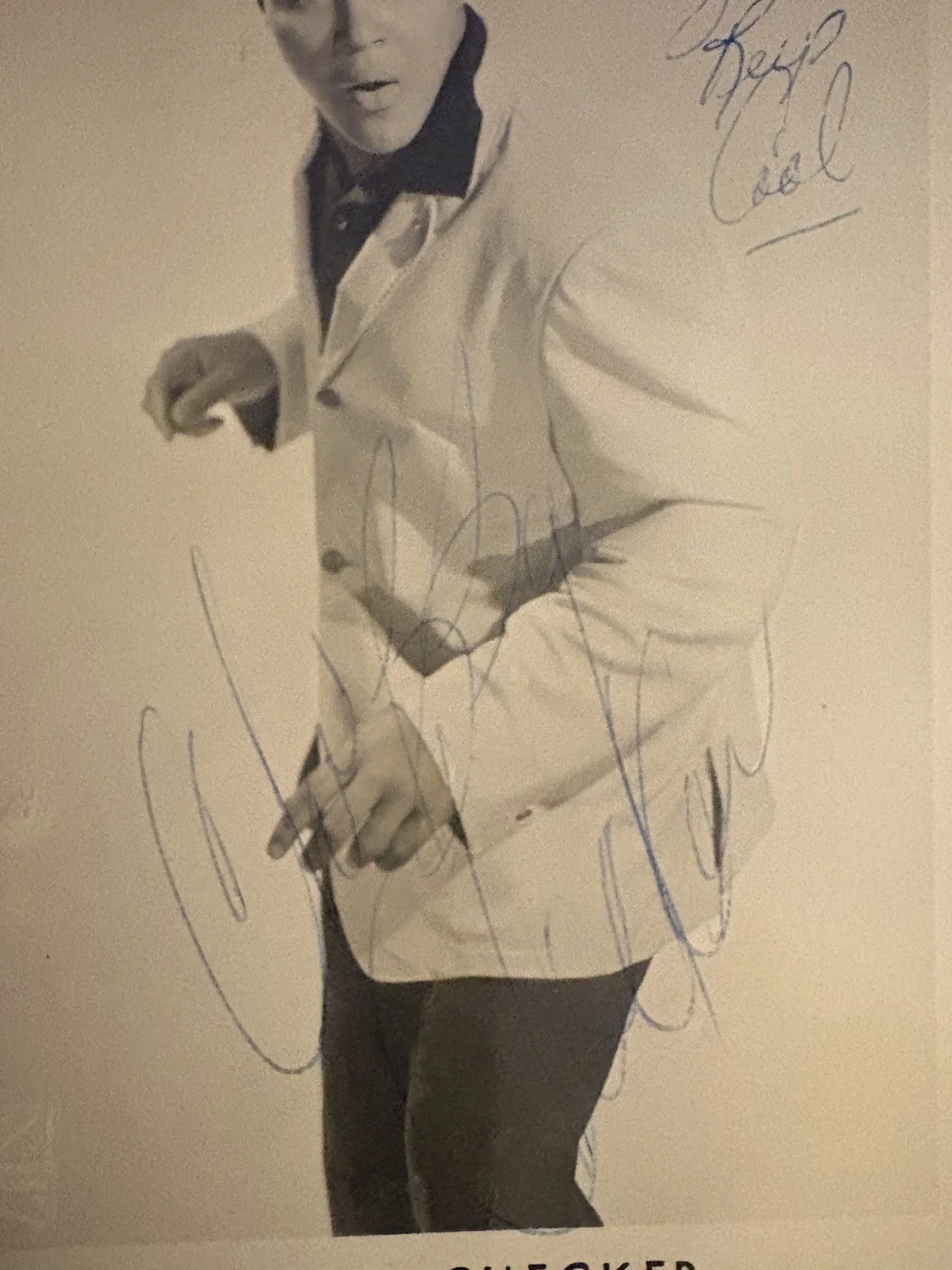 Chubby Checker Autographed Post Card Signed Vintage, image 2