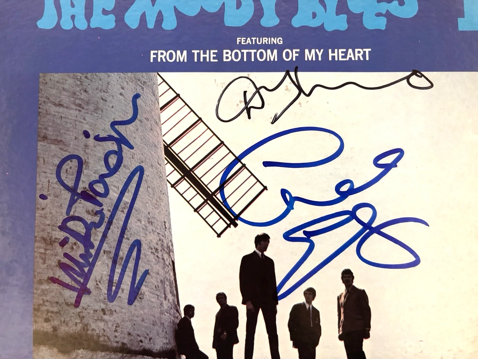 MOODY BLUES Signed GO NOW Vinyl Record JSA COA x3 PINDER Edge DENNY LAINE Wings, изображение 3