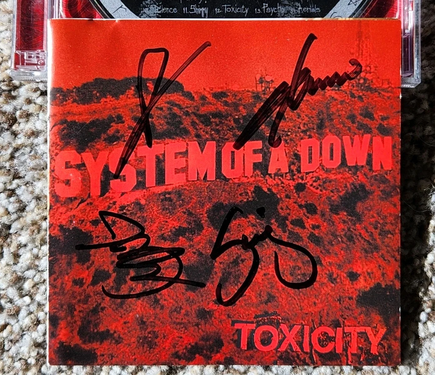 Signed System Of A Down Autographed Toxicity Album Alternate Red Cover All 4, image 3