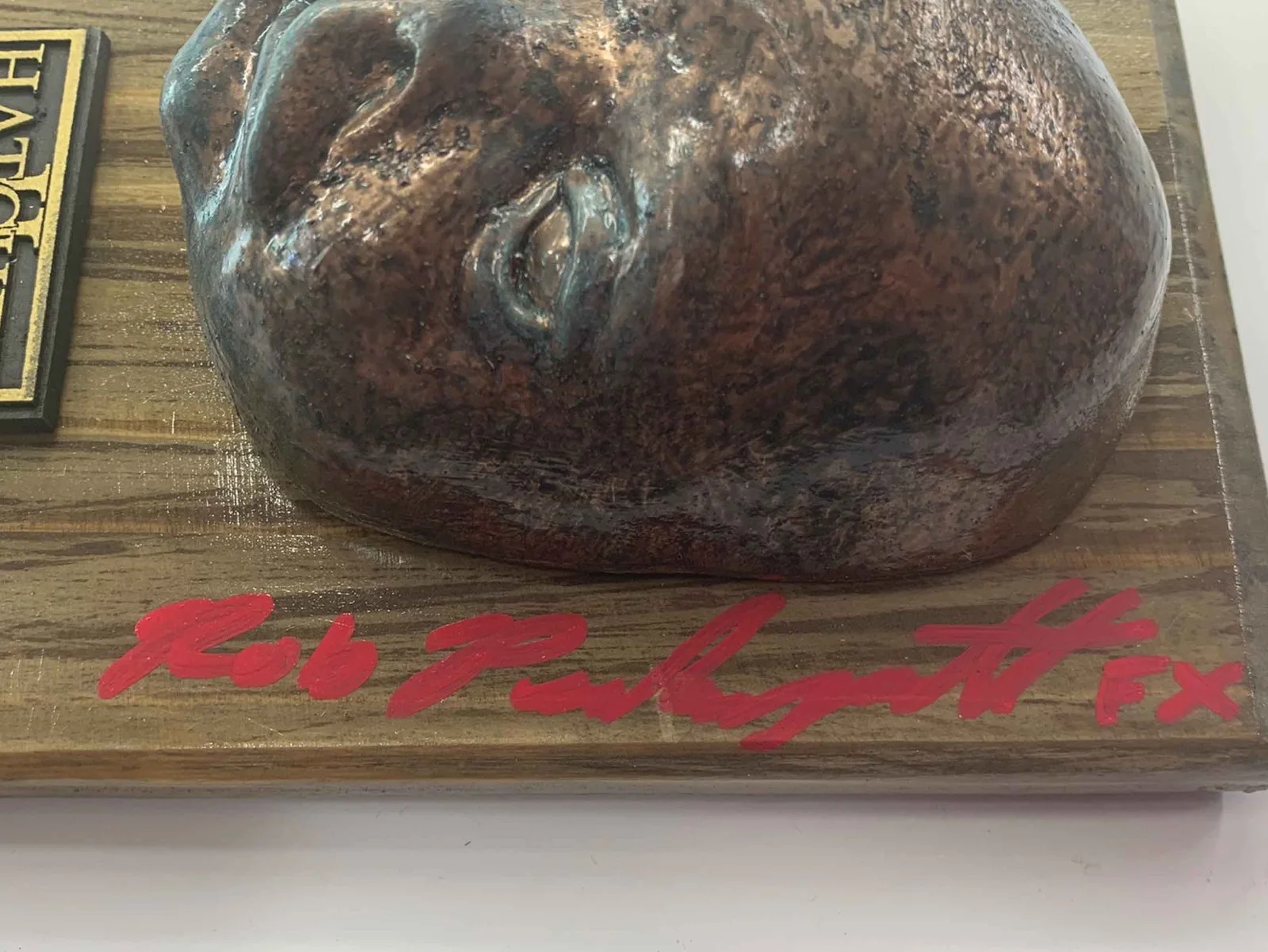 Robert Pendergraft — Signed Baby Victor Crowley Plaque from HATCHET 2 Series Effects Coordinator, image 2
