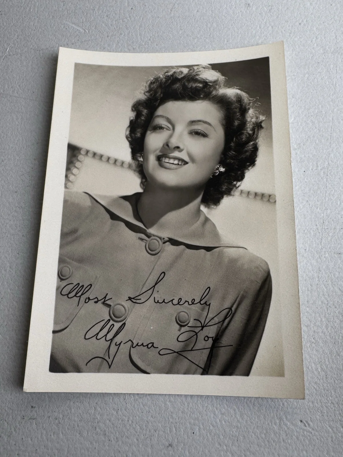Myrna Loy — Vintage 1940s Myrna Loy Signed Autographed Real Photo The Thin Man