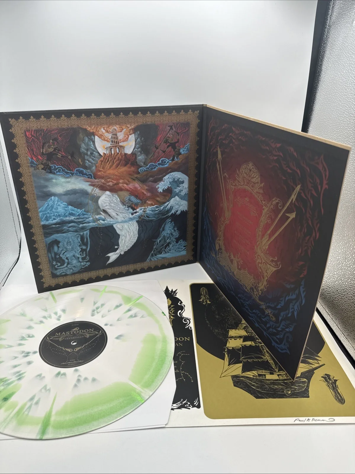 Mastodon Signed Autographed Leviathan Green/Splatter Vinyl Paul Romano 129/300, изображение 3