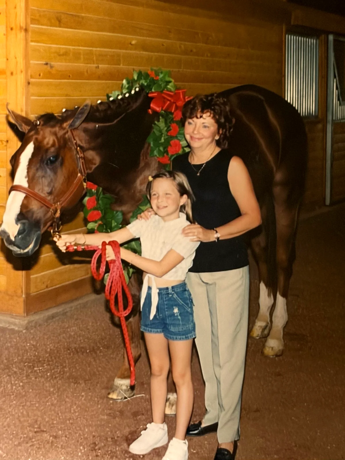 2 Vintage JERRY LEWIS Photos HORSE Family Sandee Pitnick Danielle Sarah 4x6", image 2