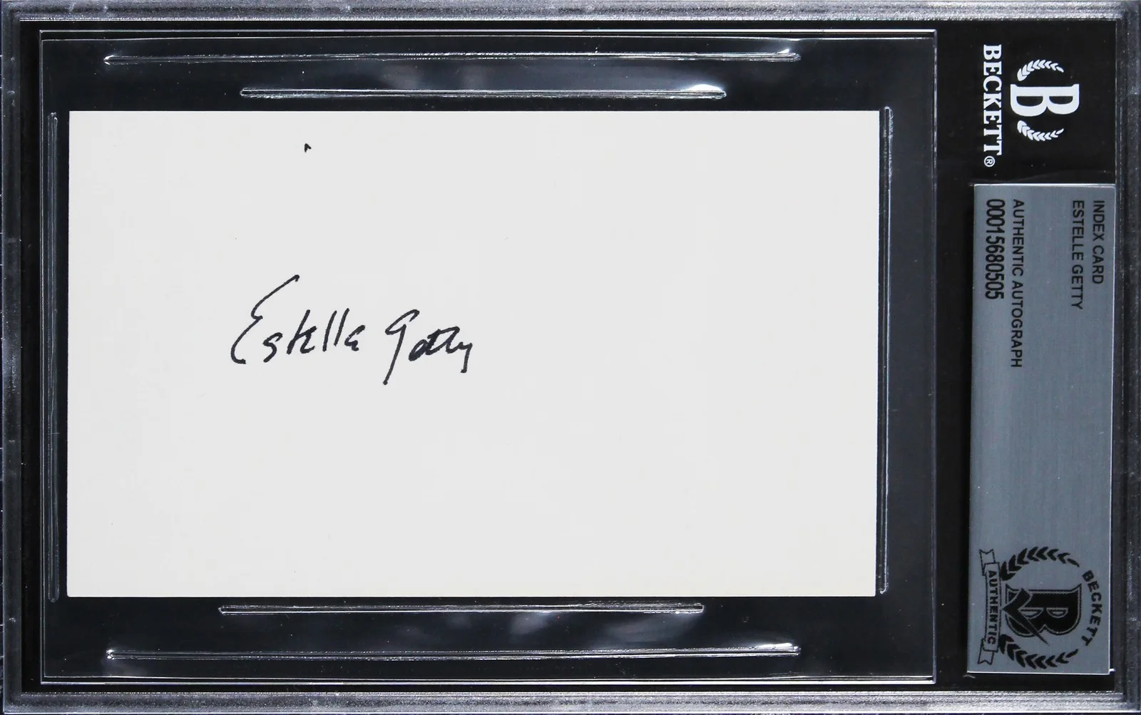Estelle Getty — Estelle Getty The Golden Girls Authentic Signed 3x5 Index Card BAS Slabbed 1