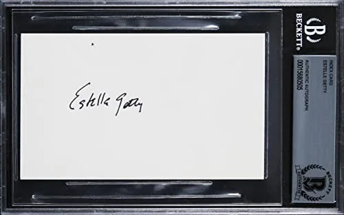 Estelle Getty — Estelle Getty The Golden Girls Authentic Signed 3x5 Index Card BAS Slabbed 1, изображение 3