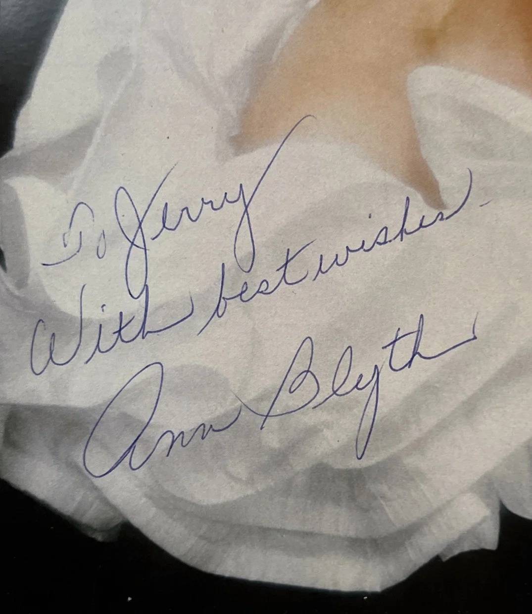 Ann blythe — Ann Blyth 8.5x11 Signed Photo Autograph To Jerry. Signed In Pen, image 2