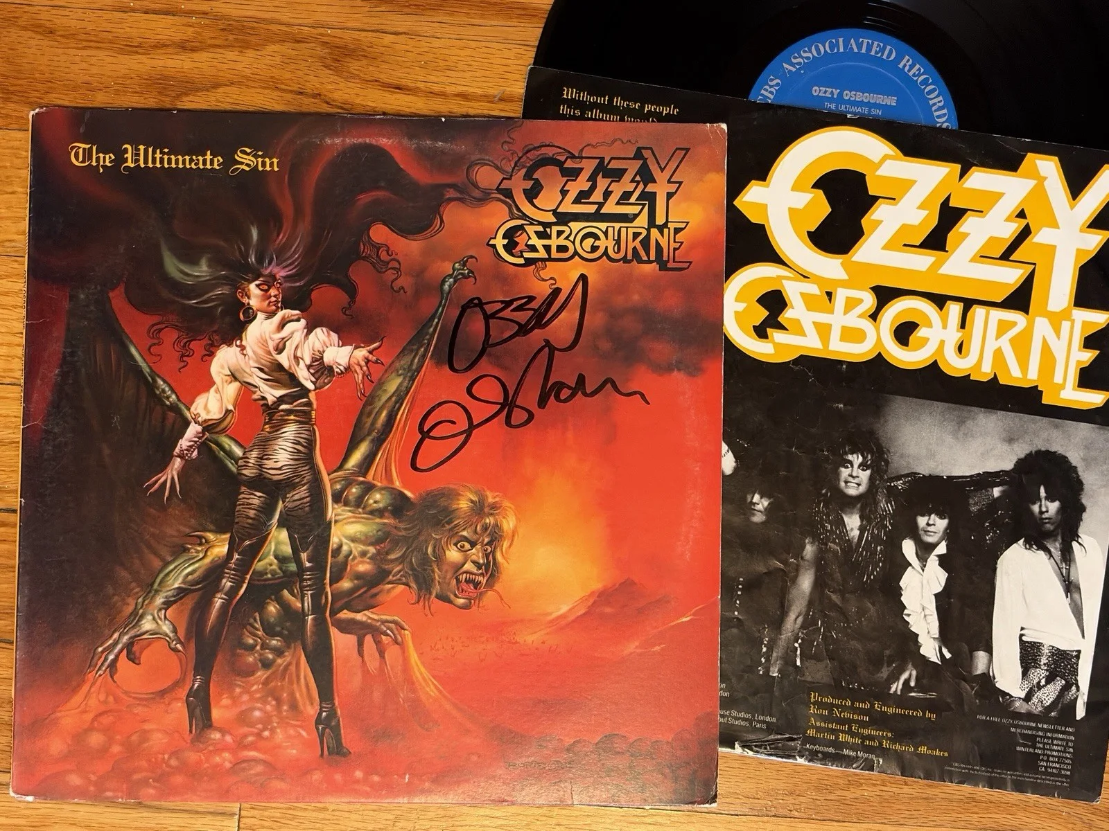 Ozzy Osbourne The Ultimate Sin Signed Autographed Vinyl LP JSA Authentic, image 2