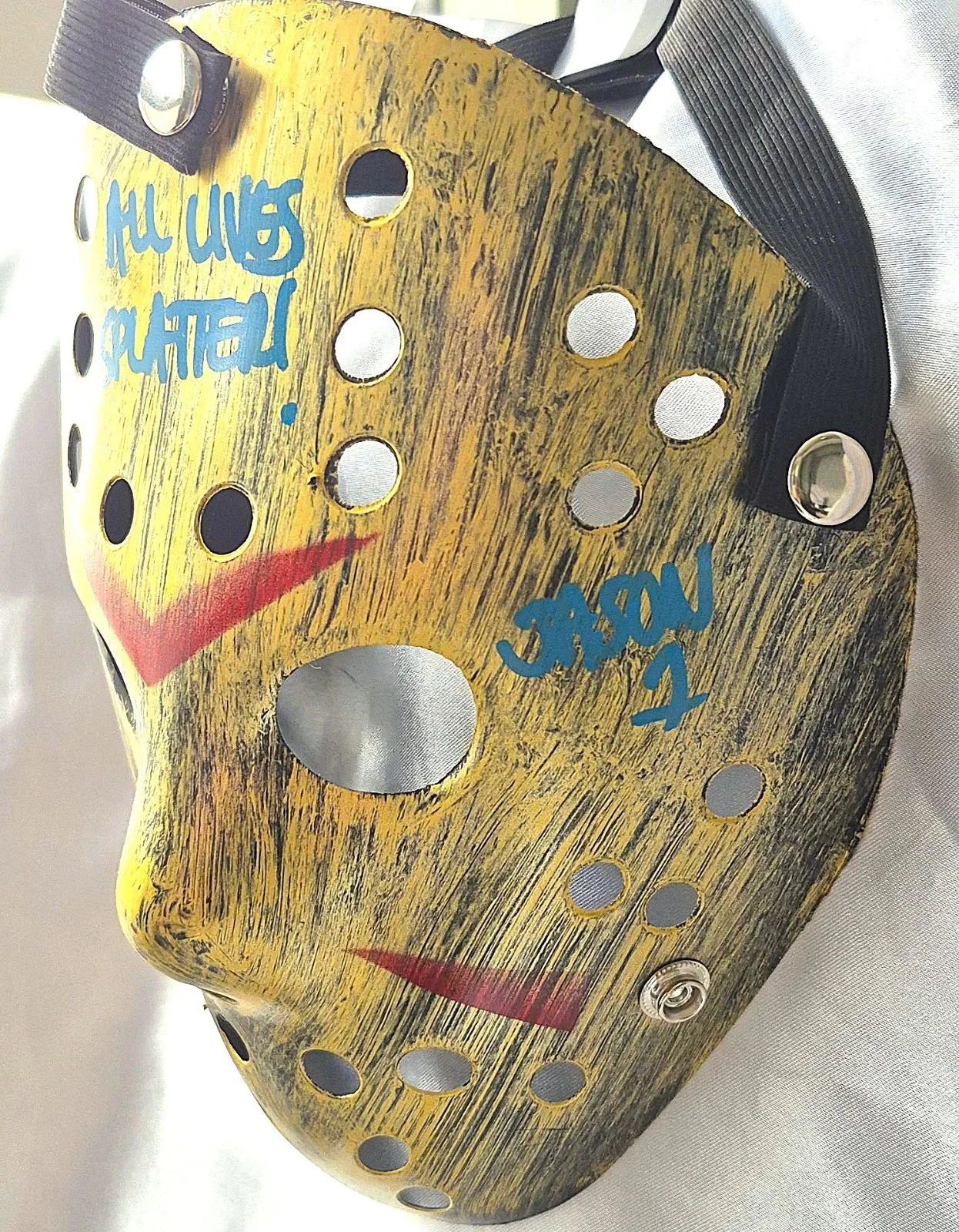 Ari Lehman Friday The 13th "Jason 1" Signed Golden Jason Mask with C.O.A., image 3