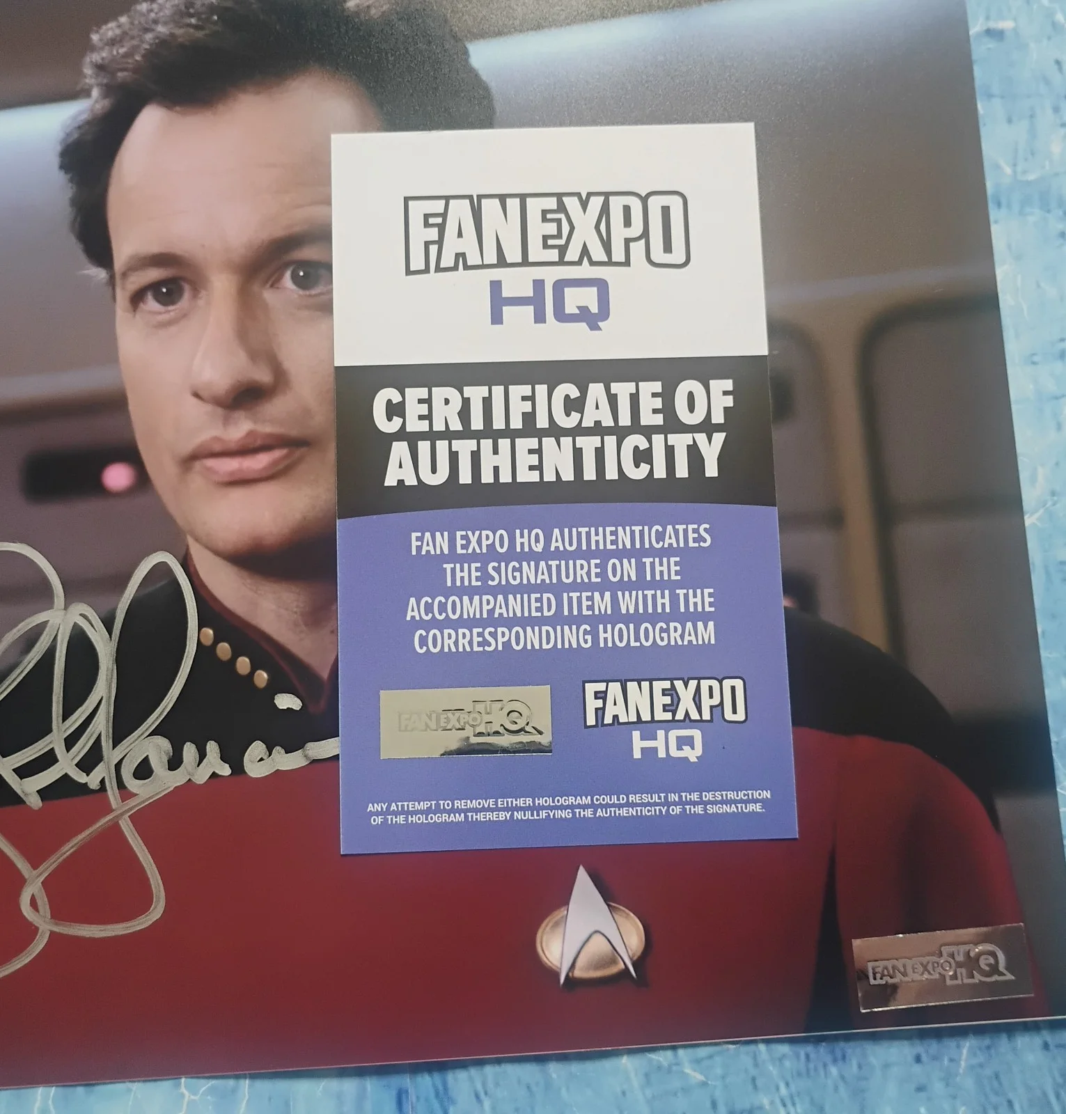 John De Lancie Hand Signed 8x10 Photo COA Star Trek NO US TARIFFS, image 4