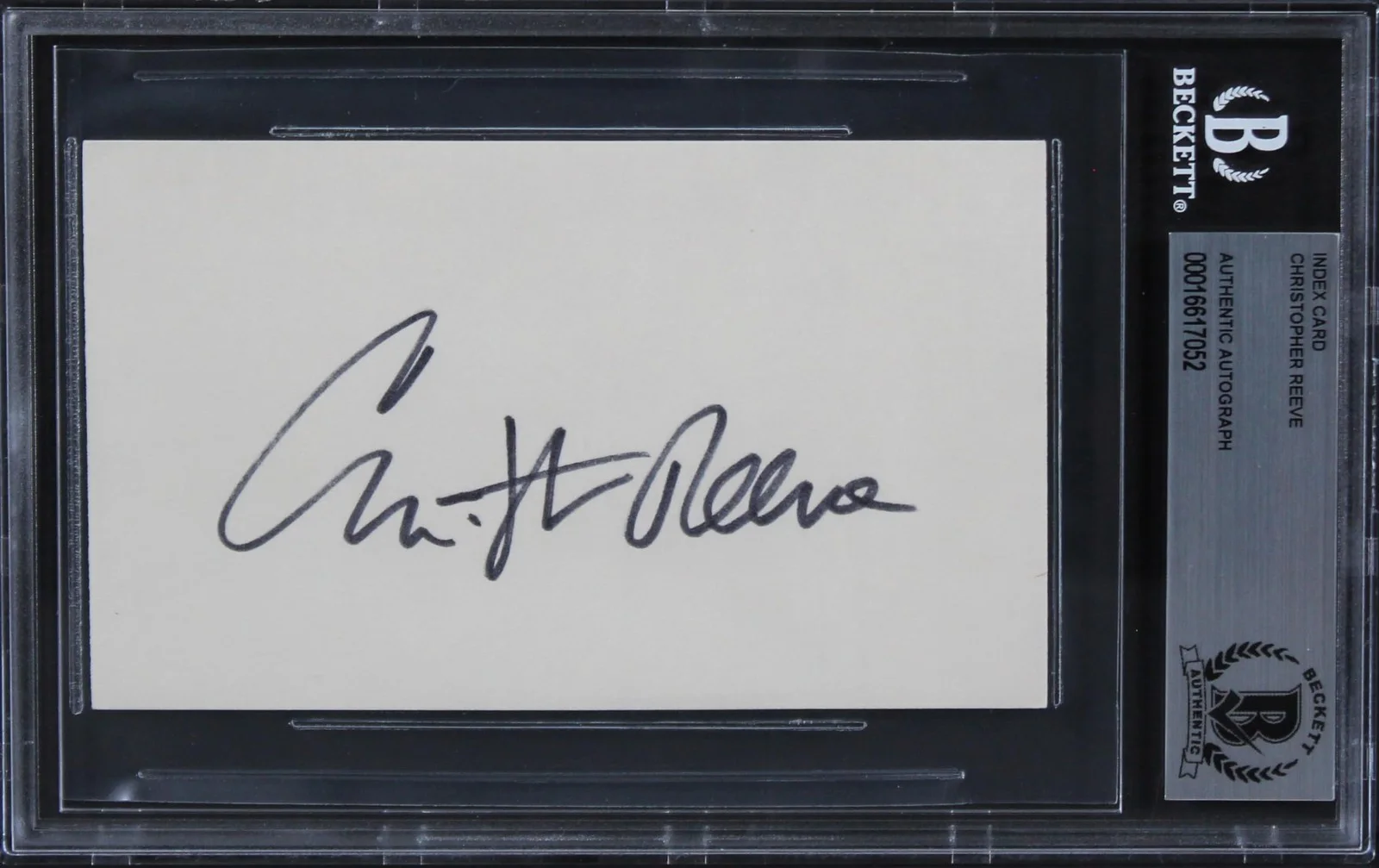 Christopher Reeve — Christopher Reeve Superman Authentic Signed 3x5 Index Card BAS Slabbed 1, image 4