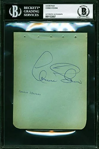 Connie Stevens — Connie Stevens Hawaiian Eye Authentic Signed 4.5x5.75 Album Page BAS Slabbed, изображение 3