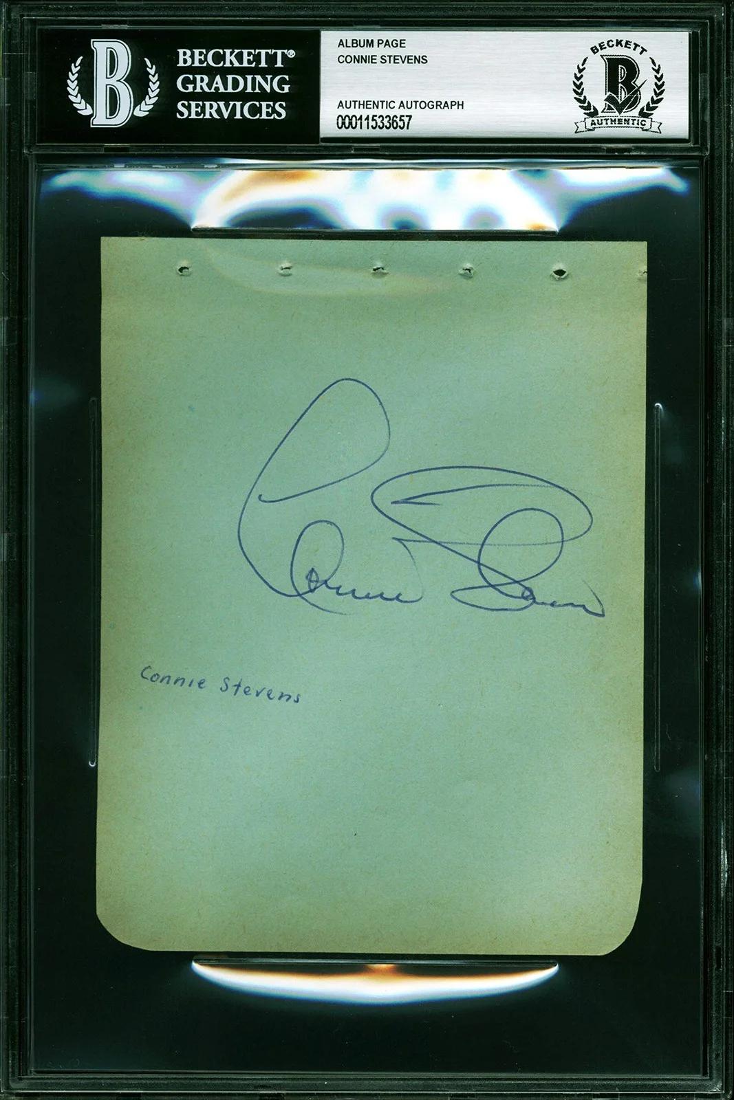 Connie Stevens — Connie Stevens Hawaiian Eye Authentic Signed 4.5x5.75 Album Page BAS Slabbed, изображение 4