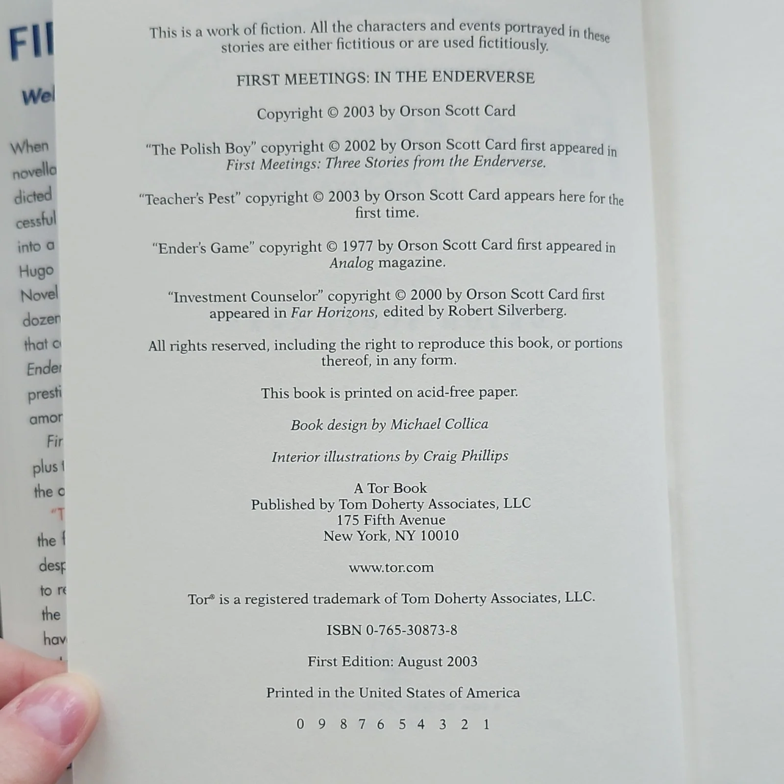 Orson Scott Card — First Meetings in the Enderverse Signed by Orson Scott Card Ender's Game, image 4