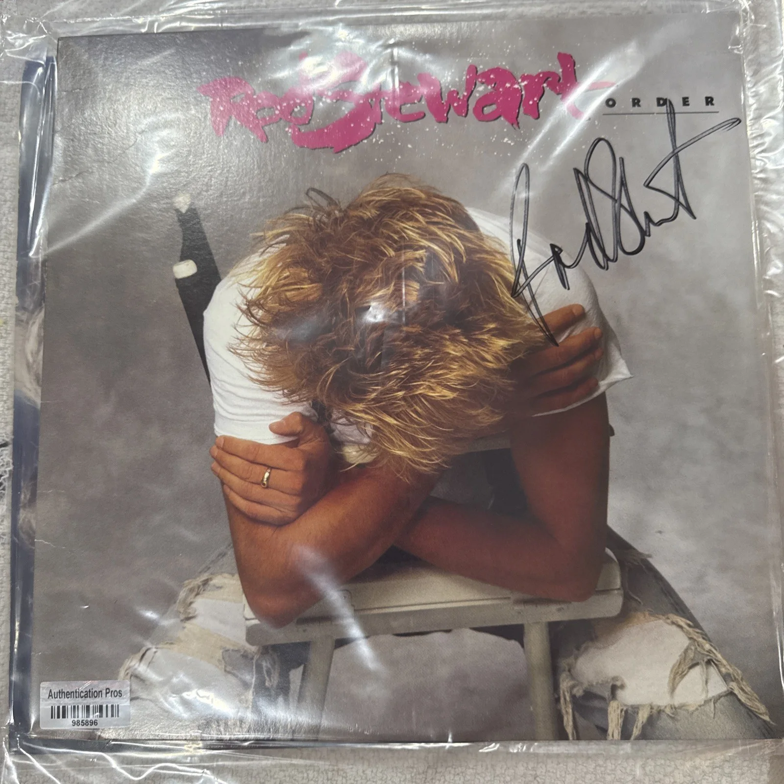 Rod Stewart Out Of Order Vinyl Signed Comes W COA, image 3