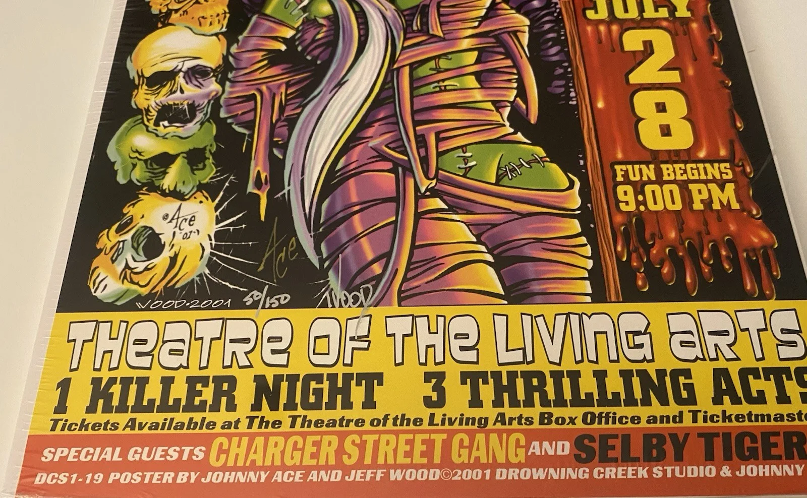 Rocket From The Crypt Philadelphia Concert Poster 2001 Signed & Numbered 11”x19”, изображение 2