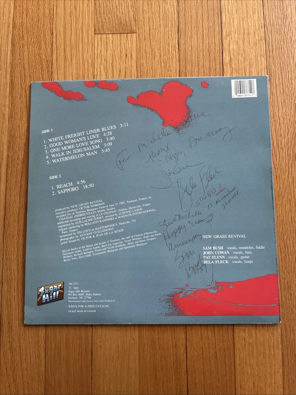 New Grass Revival • Live ~ SIGNED Bela Fleck, Sam Bush & John Cowan • Used LP, изображение 2