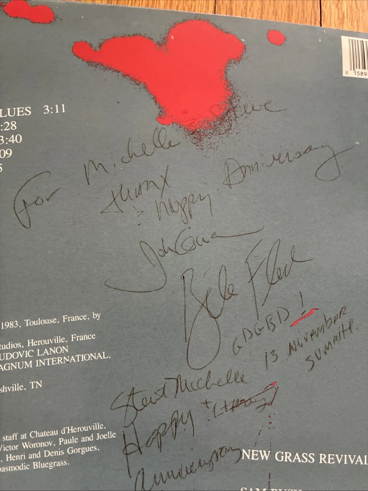New Grass Revival • Live ~ SIGNED Bela Fleck, Sam Bush & John Cowan • Used LP, изображение 3
