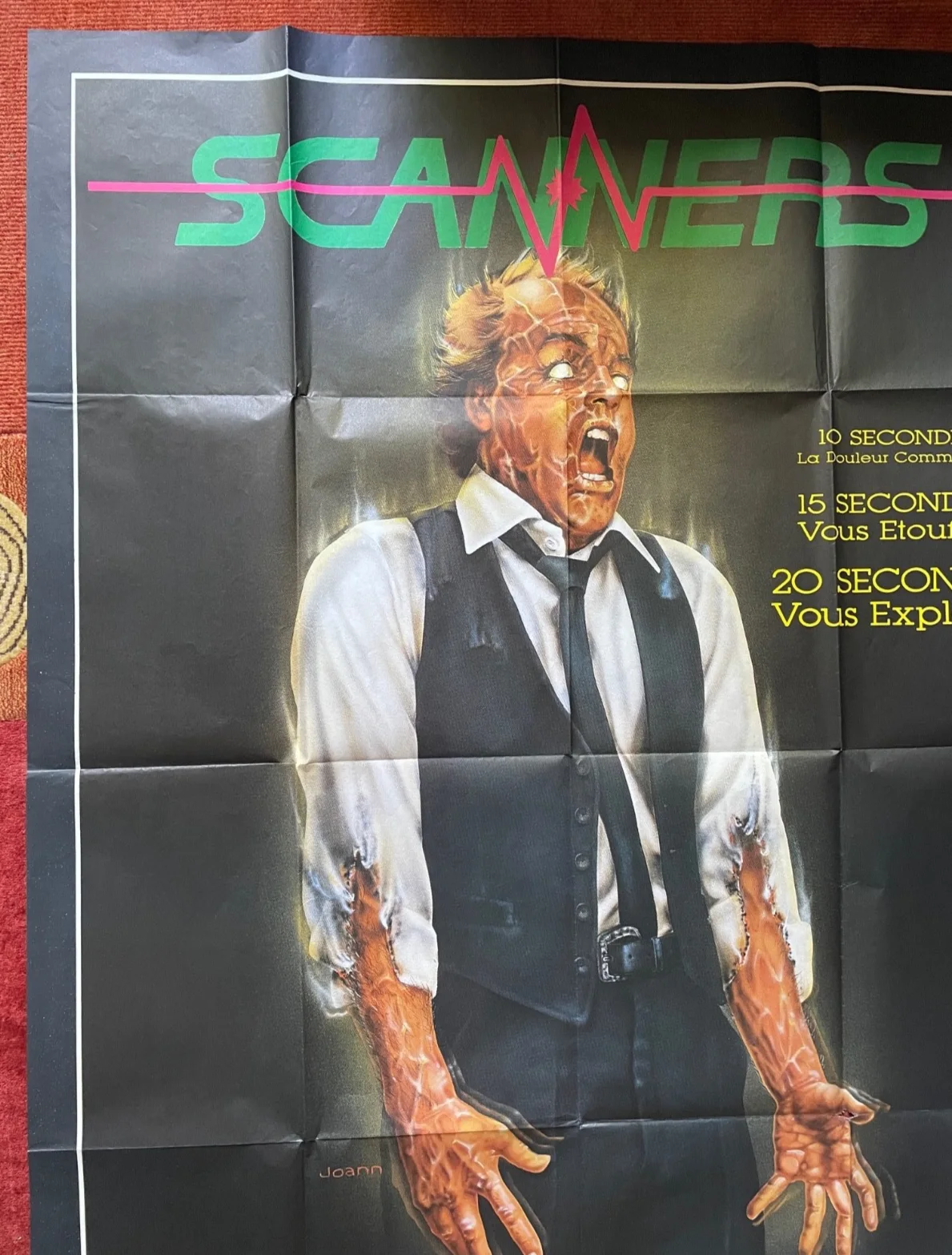 SCANNERS (1981) Original French Grande Movie Film Poster David Cronenberg RARE, изображение 2