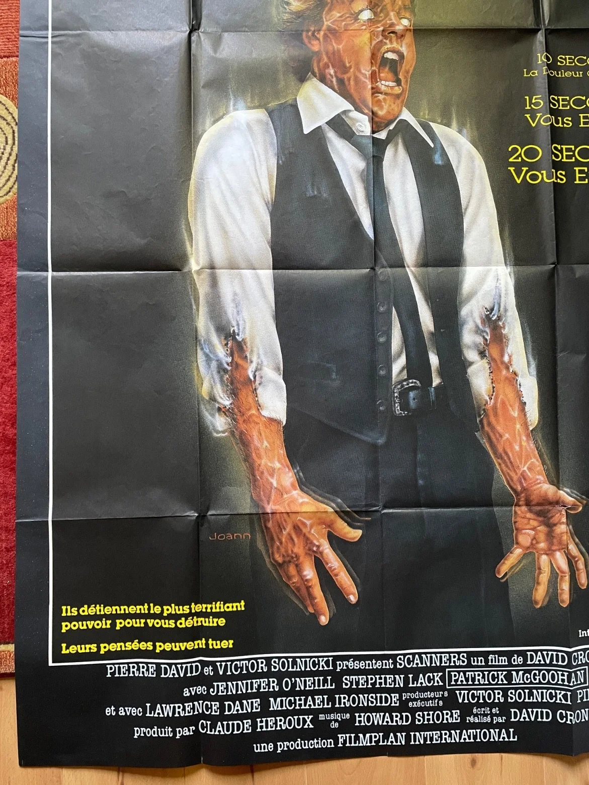 SCANNERS (1981) Original French Grande Movie Film Poster David Cronenberg RARE, изображение 4