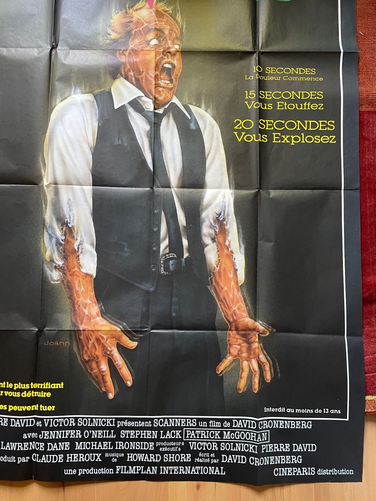 SCANNERS (1981) Original French Grande Movie Film Poster David Cronenberg RARE, изображение 5