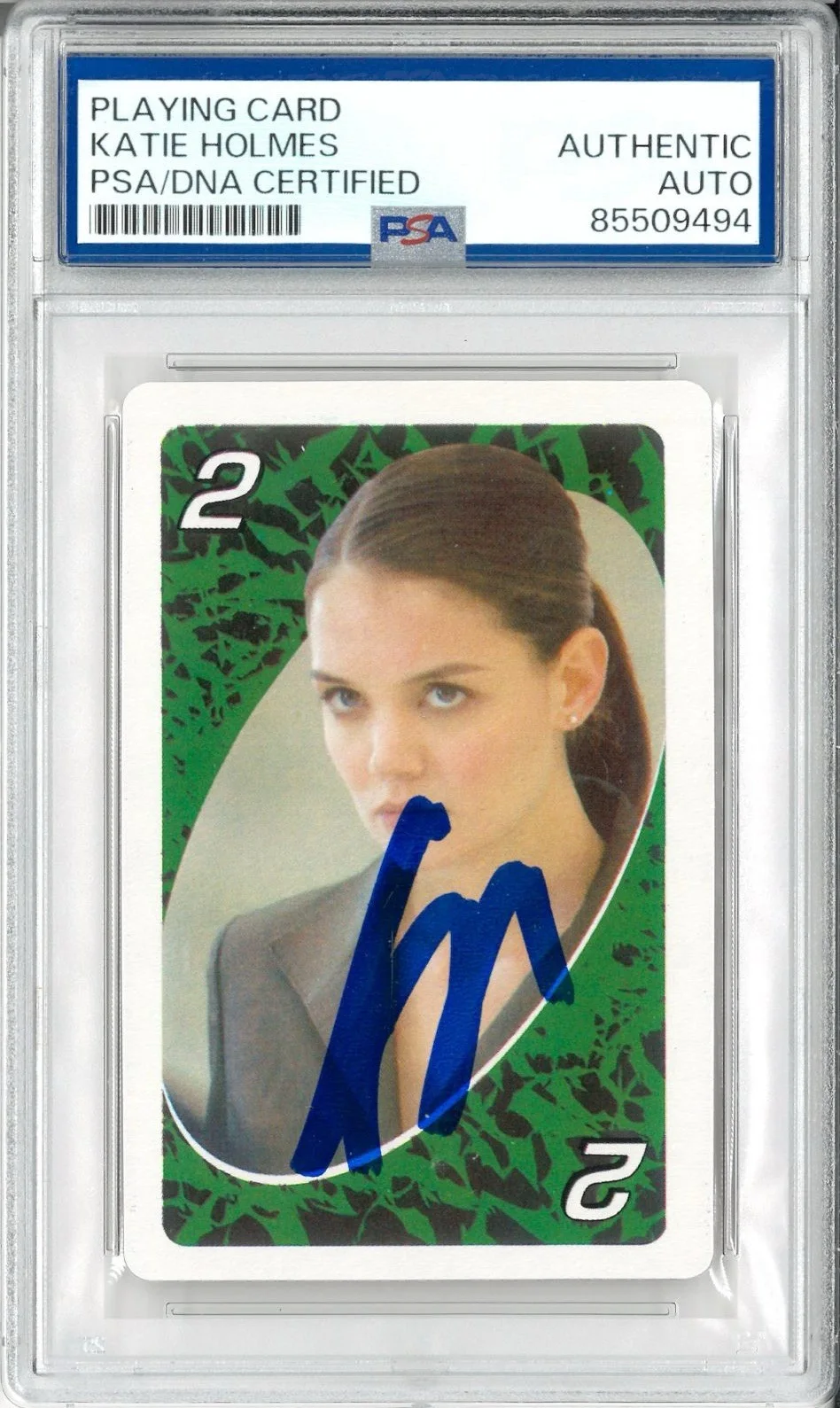 Katie Holmes — Katie Holmes Signed Autograph Slabbed Batman Begins UNO Card PSA DNA