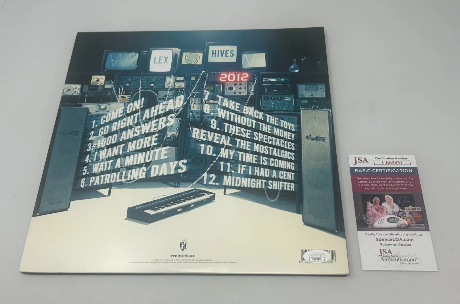 The Hives signed Lex Hives Album JSA COA, изображение 3