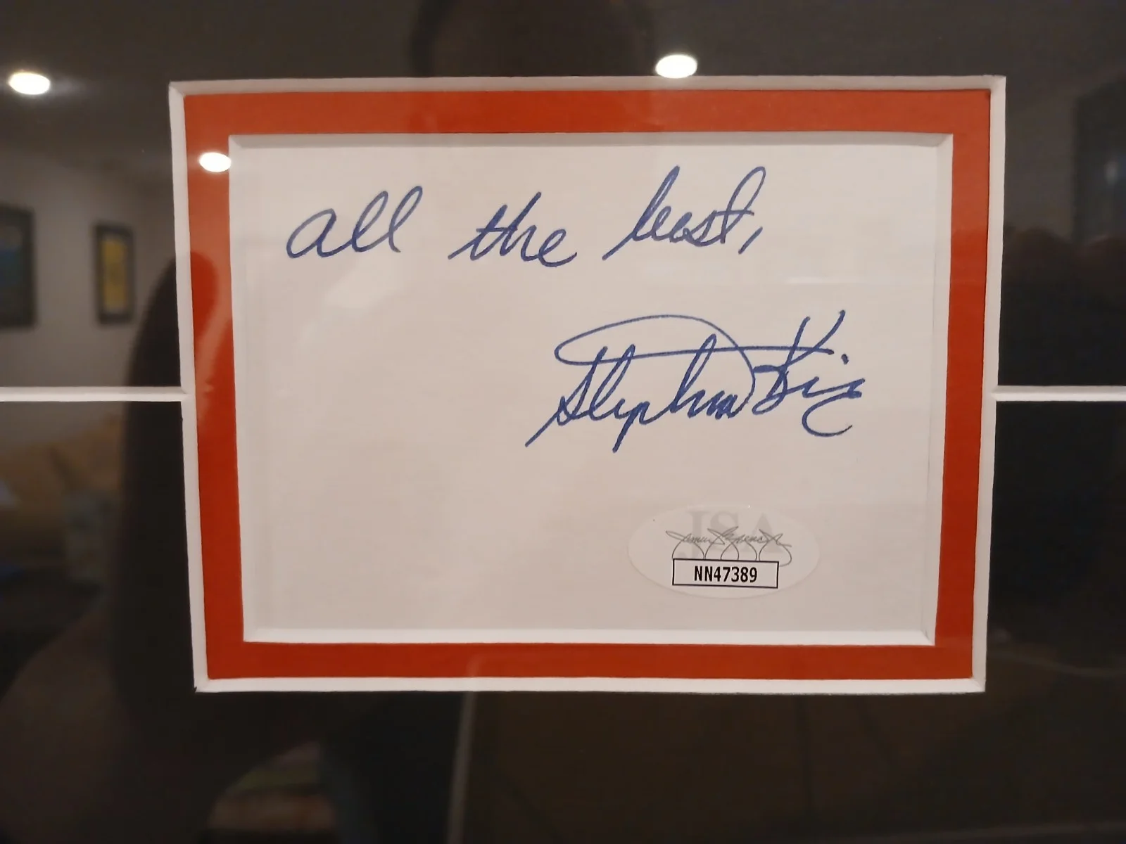 Stephen King — Stephen King IT Framed Autographed 19" x 29" Movie Poster Authenticated, image 2