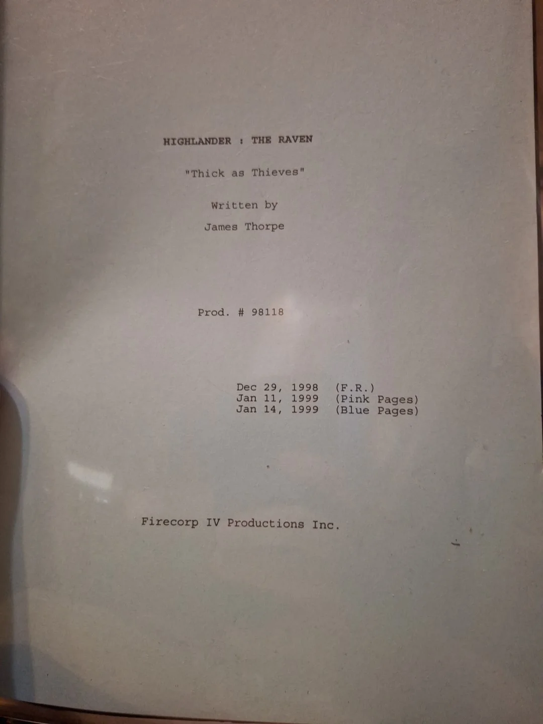 cast — Highlander: The Raven TV Series Paul, Gracon, Johansson, Cavanah Signed Script, изображение 4