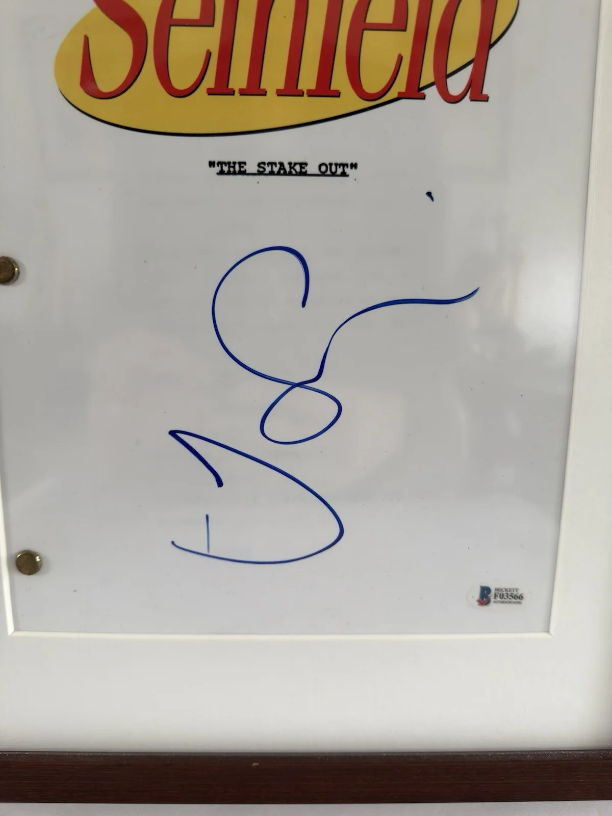 Seinfeld “The Stake Out” Signed Script with Beckett Authentication, image 3