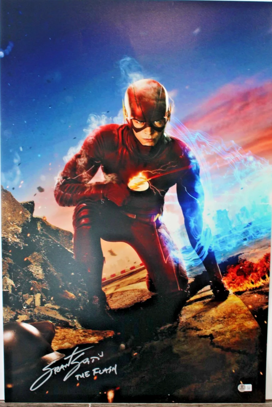 Grant Gustin — Grant Gustin Signed 20x30 The Flash Photo “The Flash” Beckett BT27503