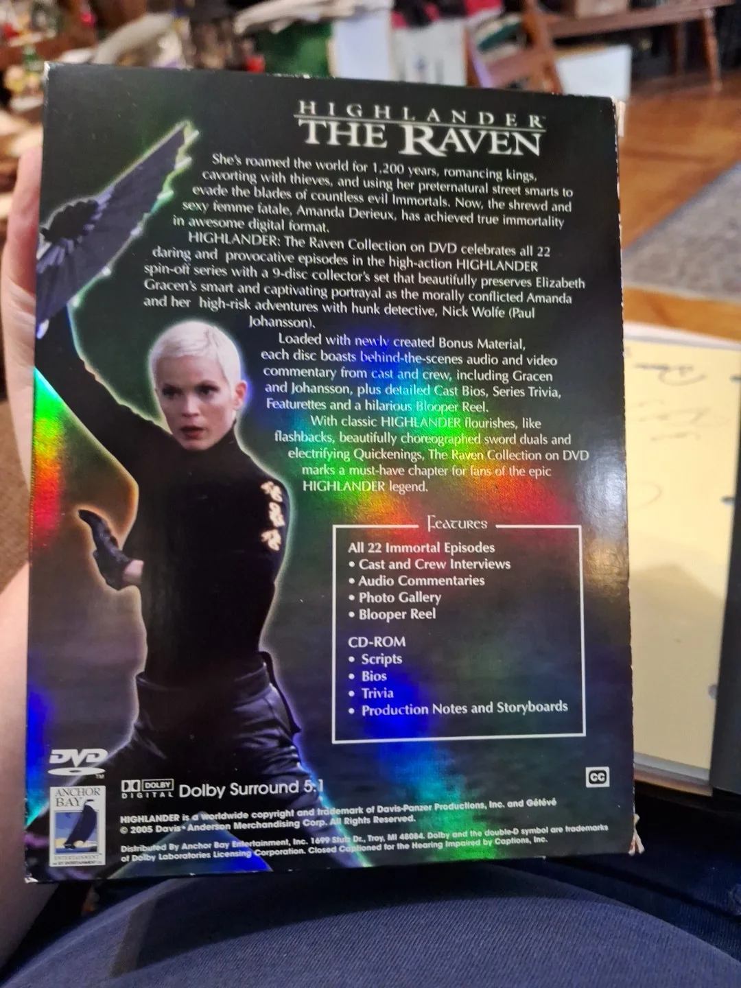 Elizabeth Gracen — Elizabeth Gracen Signed Highlander: The Raven Complete Series DVD Producer COA, image 2