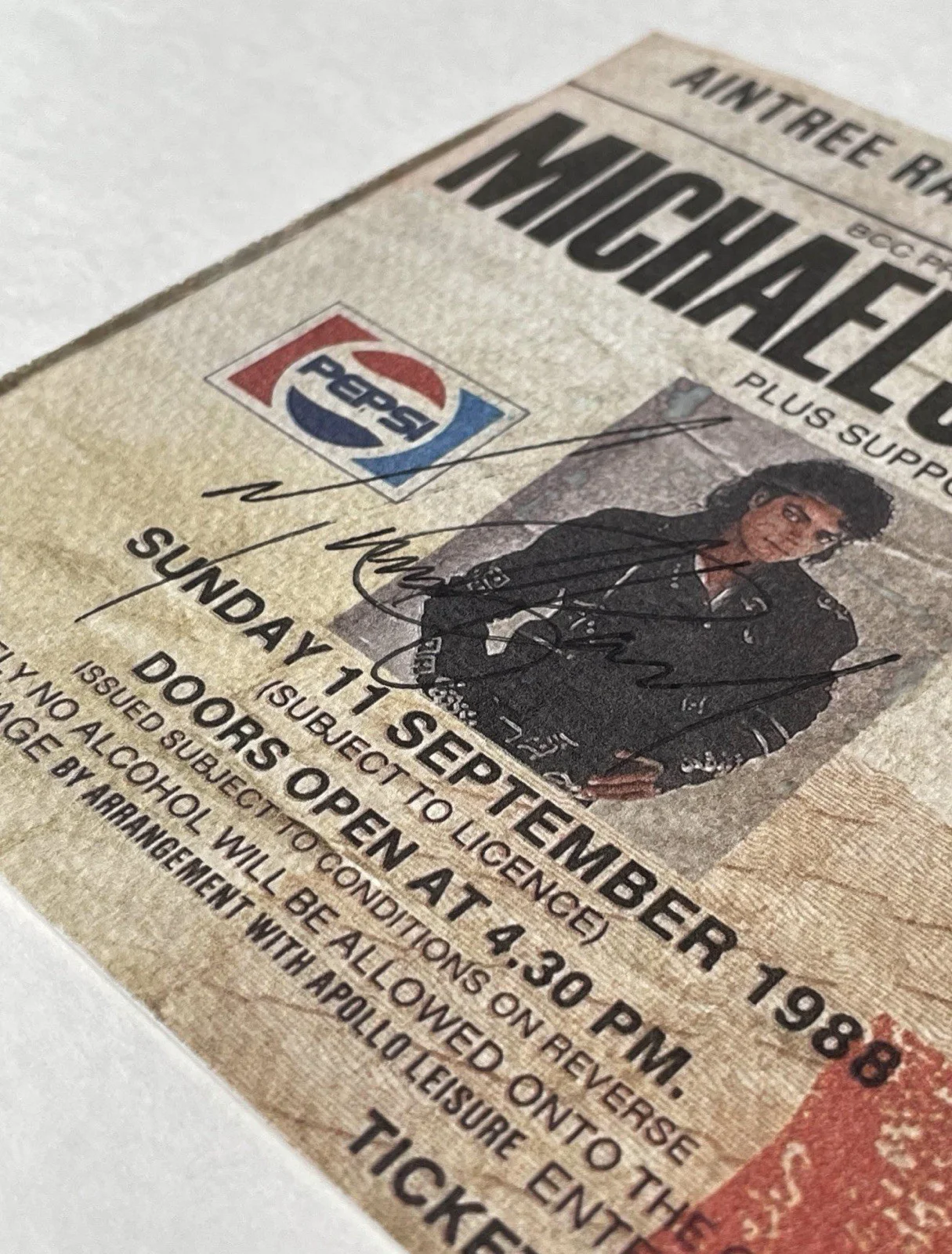 Michael Jackson Signed 1988 “Bad World Tour” Liverpool Concert Ticket, image 3