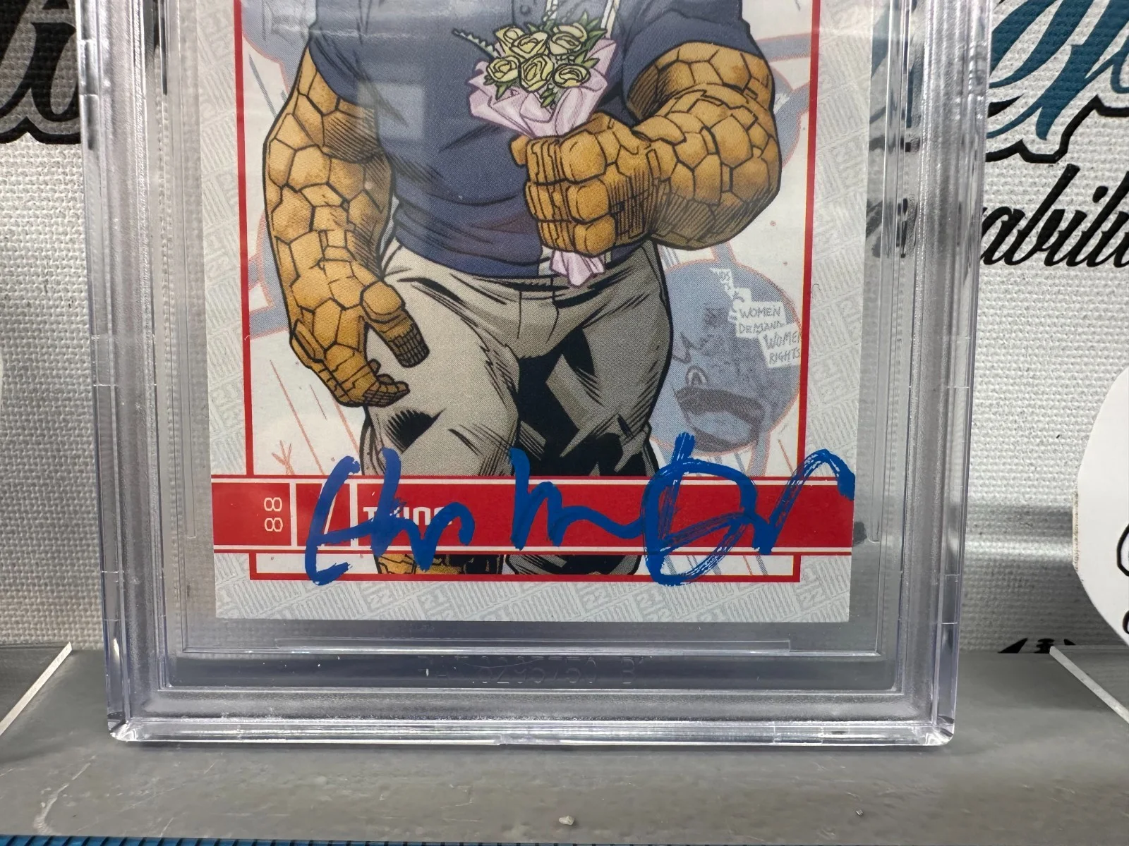 2021-2022 2021-22 FANTASTIC FOUR 4 BEN GRIMM AVENGERS SECRET WARS — EBON MOSS BACHRACH SIGNED AUTOGRAPHED 2021 MARVEL ANNUAL CARD BECKETT BAS THING, image 3