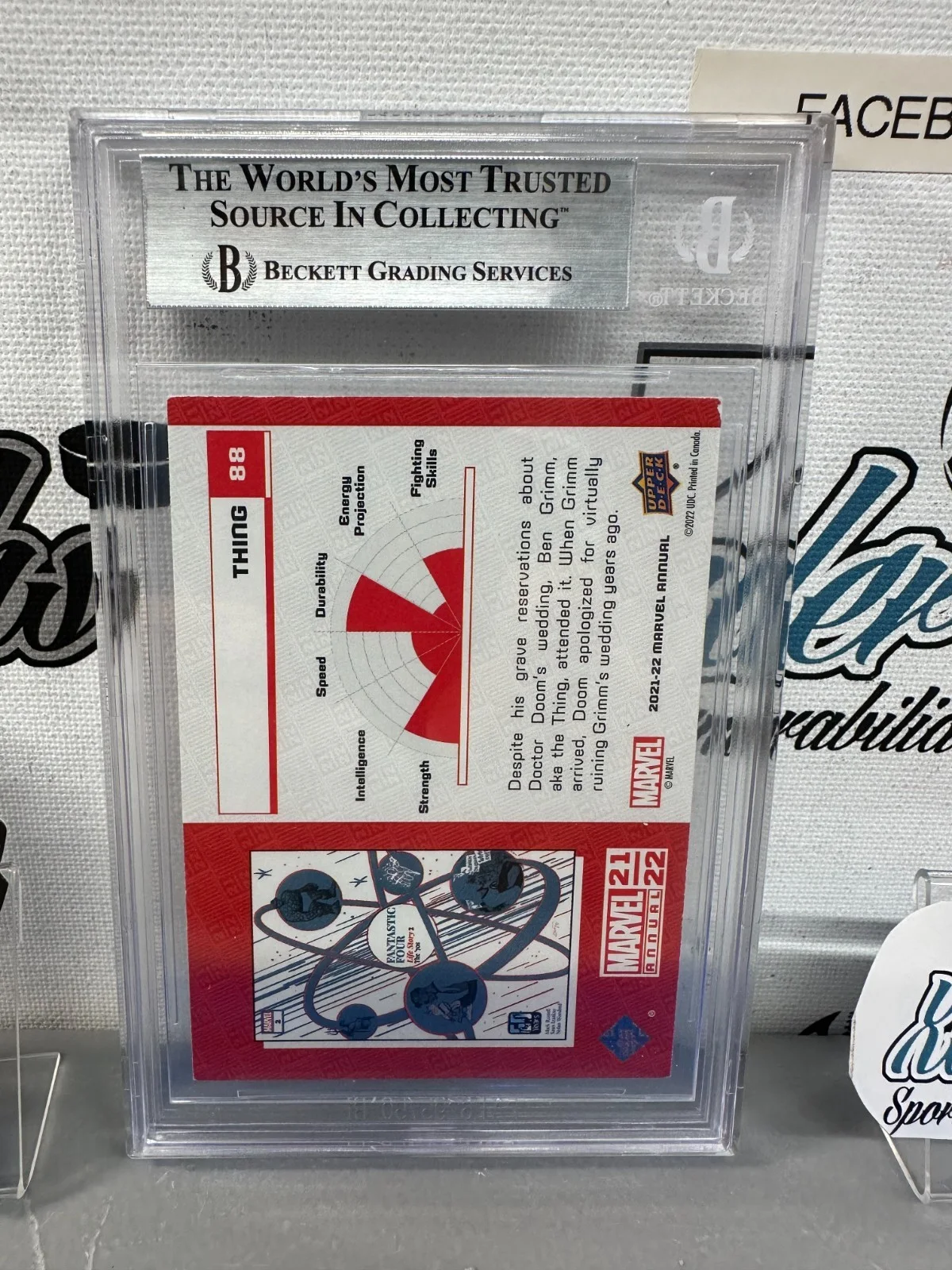 2021-2022 2021-22 FANTASTIC FOUR 4 BEN GRIMM AVENGERS SECRET WARS — EBON MOSS BACHRACH SIGNED AUTOGRAPHED 2021 MARVEL ANNUAL CARD BECKETT BAS THING, image 5