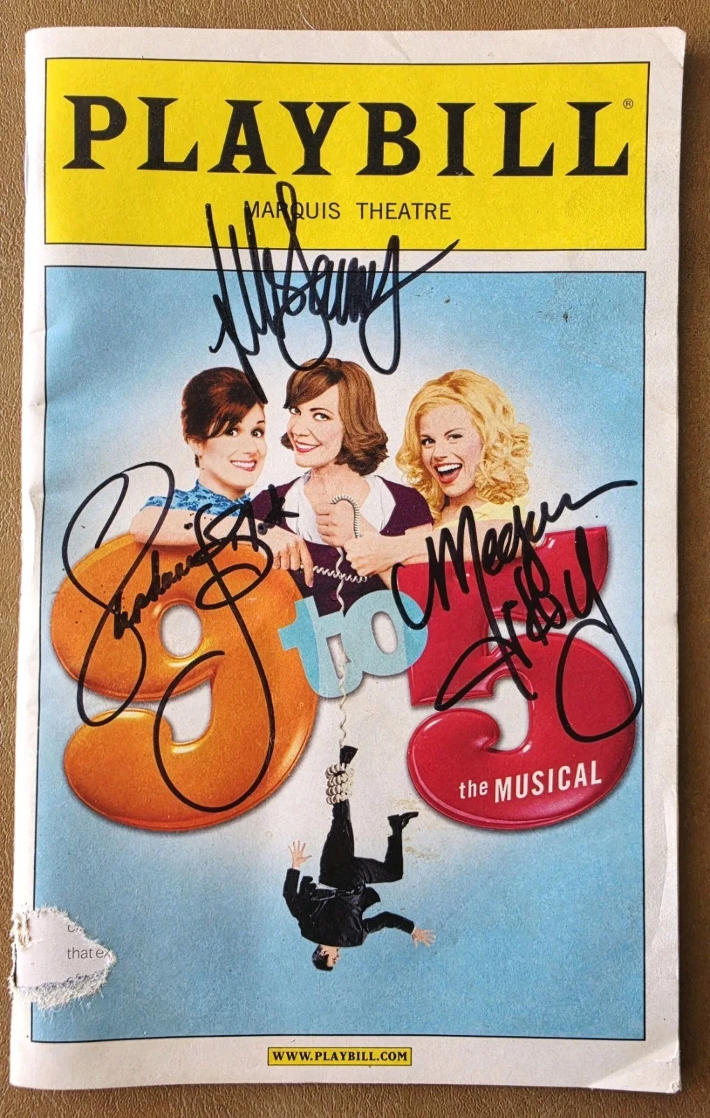 Allison Janney, Megan Hilty, Stephanie J Block — 9 to 5 The Musical Signed Playbill Allison Janney Megan Hilty & Stephanie Block