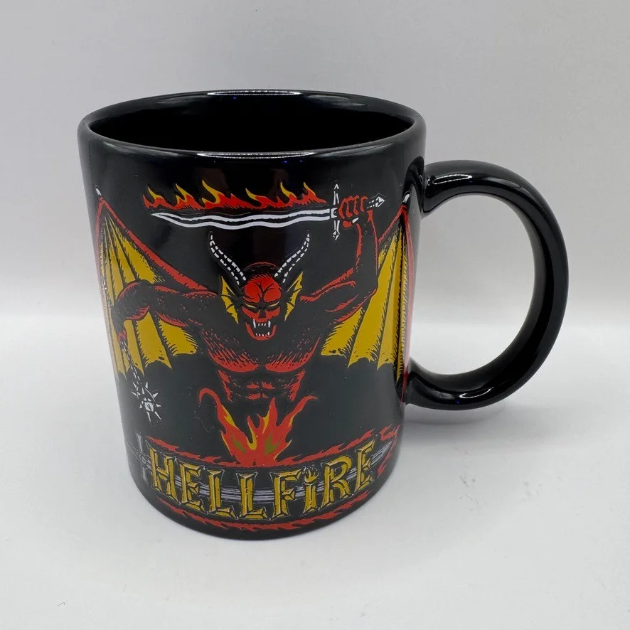 Pyramid Stranger Things Hellfire Ceramic Coffee Mug Black 9.5cm Netflix Used, image 3