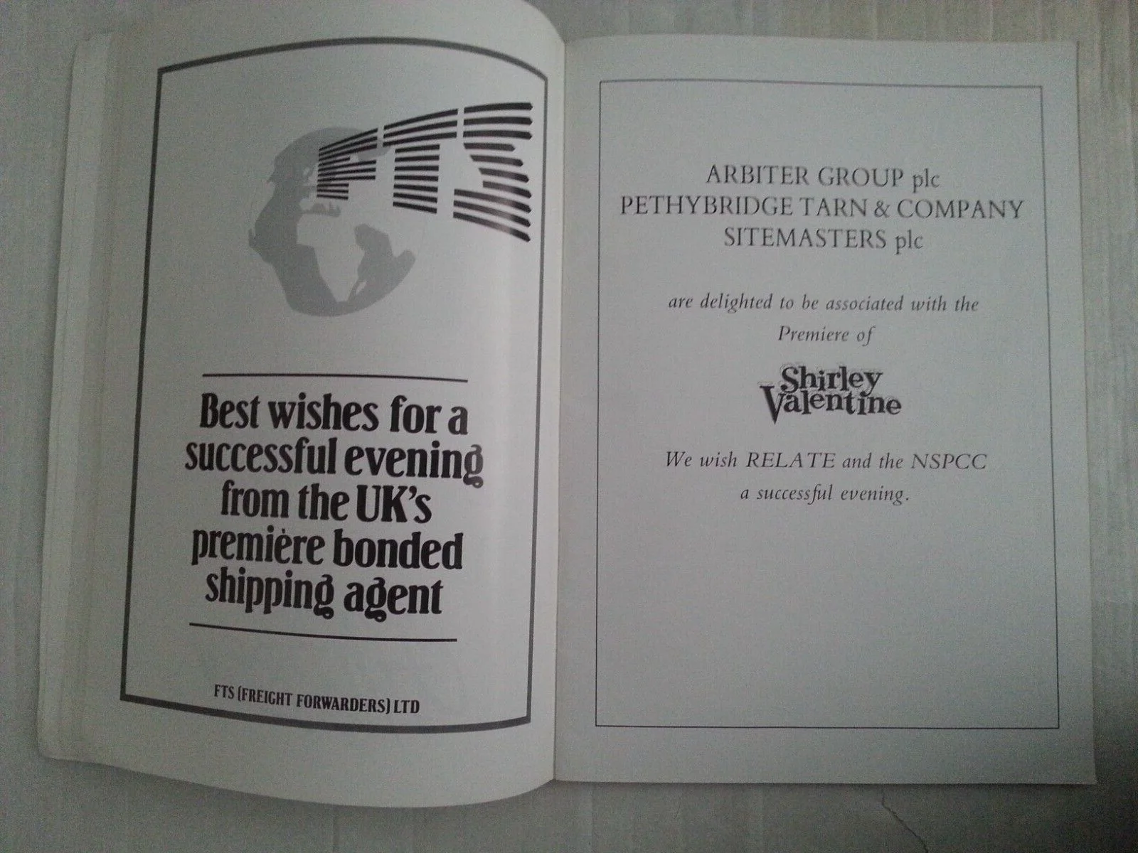 SHIRLEY VALENTINE MOVIE FILM Royal PREMIERE PROGRAMME 1989 Princess Diana, изображение 3