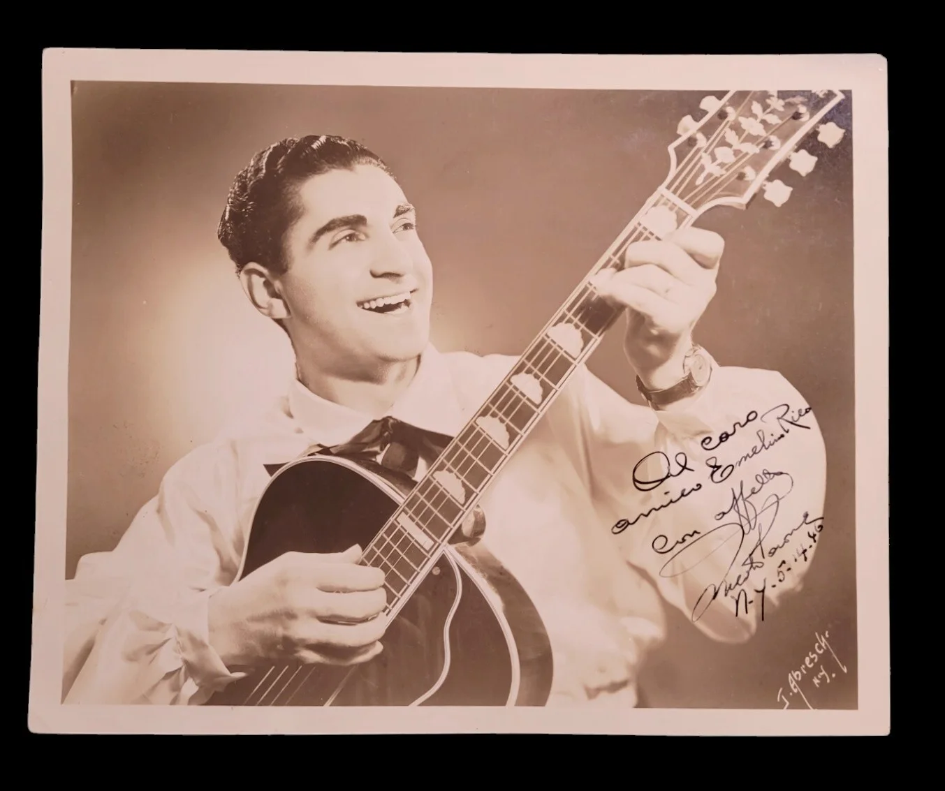 Rare Nicola Paone Signed 8x10 Photo Italian American Singer 1940s Restauranteur, изображение 2