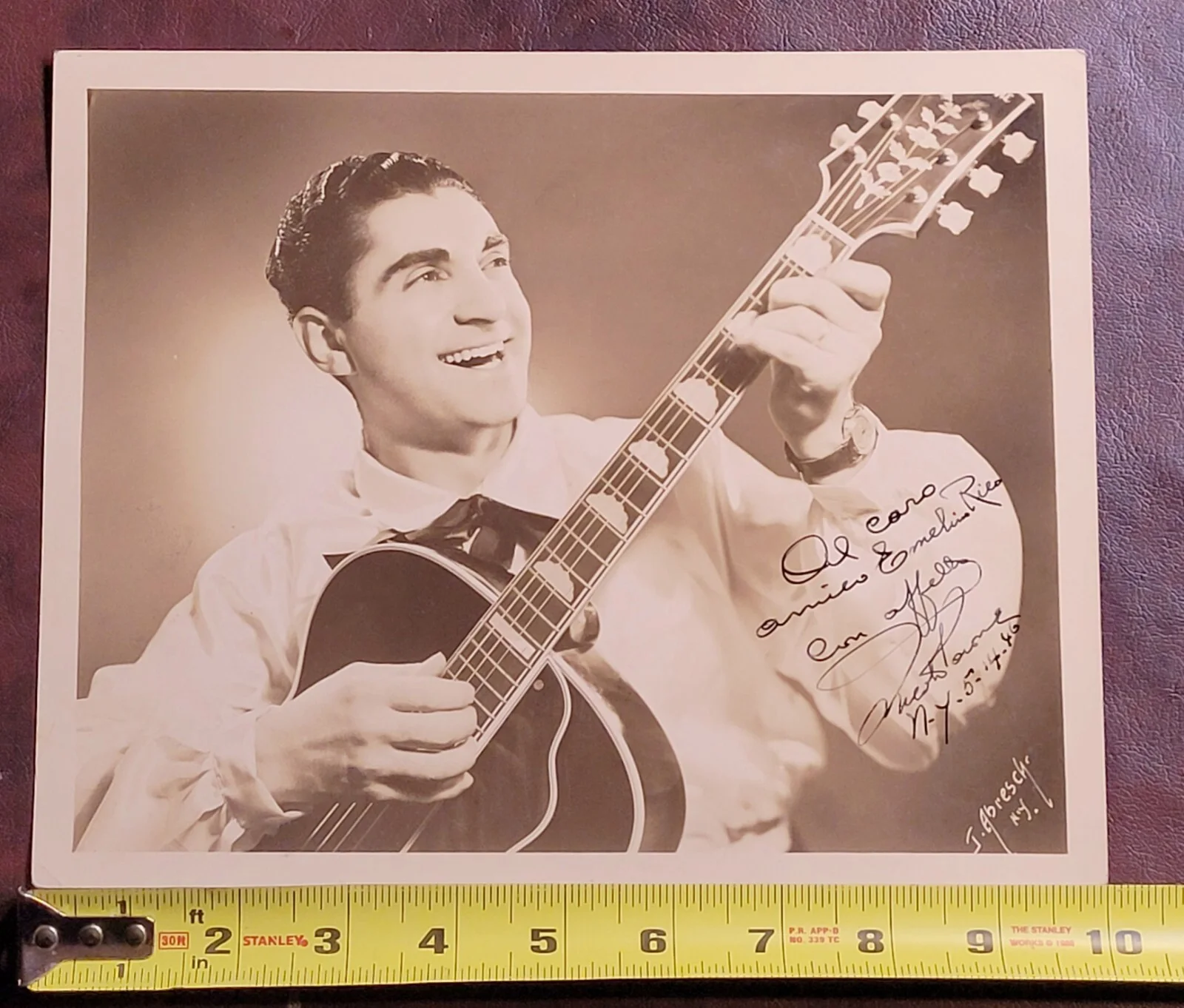 Rare Nicola Paone Signed 8x10 Photo Italian American Singer 1940s Restauranteur, изображение 5