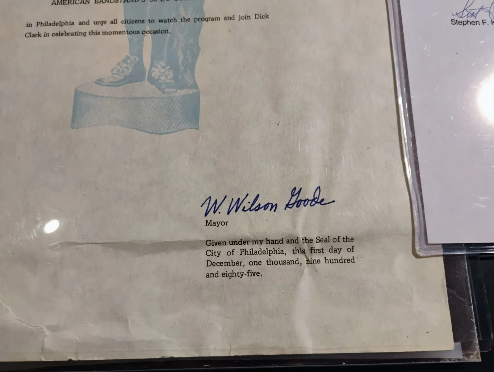 Wilson Goode — Dick Clark American Bandstand Day Philadelphia proclamation 1985 Wilson Goode, изображение 3
