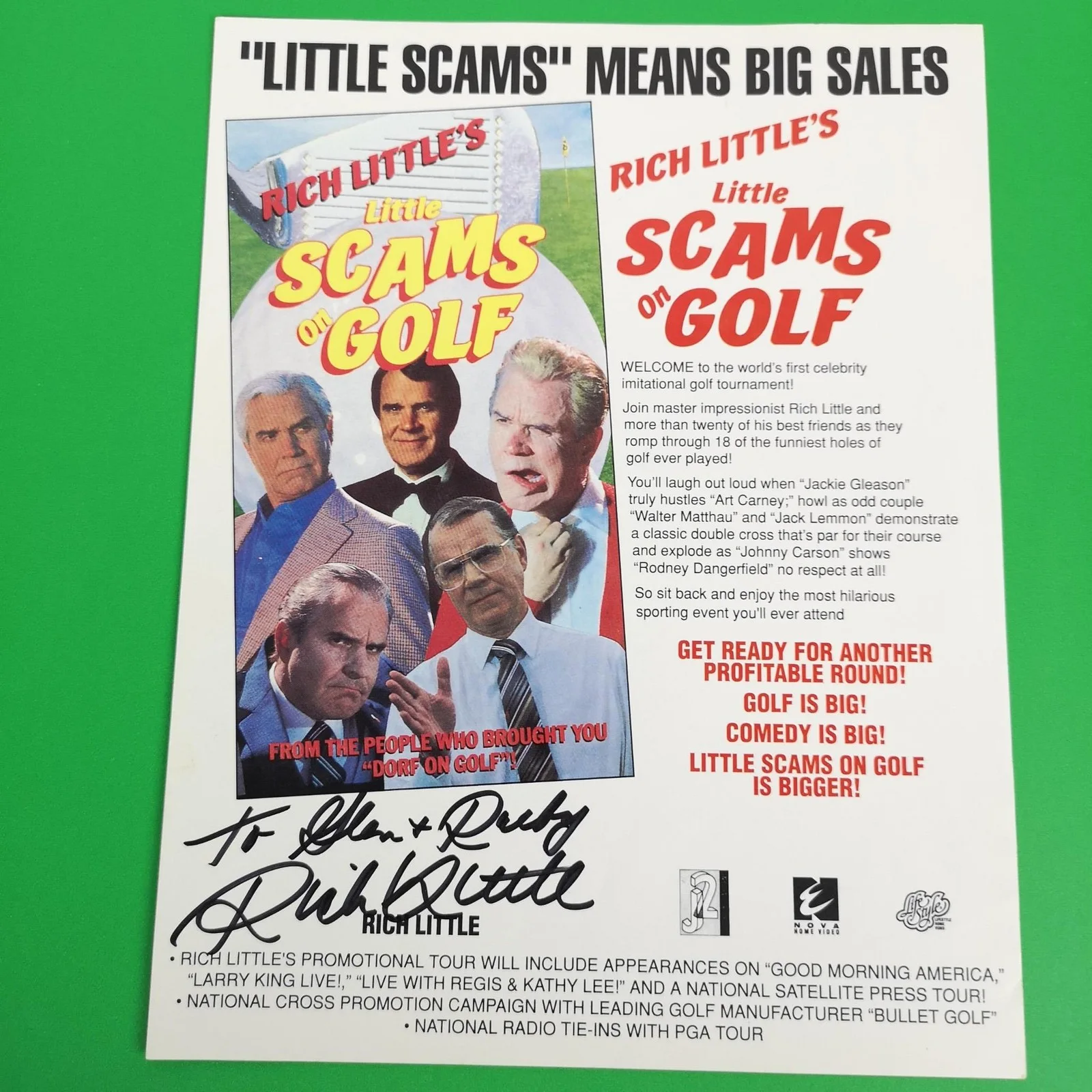 Rich Little — Rich Little Comedian Promo Flyer Little Scams Comic 1991 Autographed Canadian, изображение 5