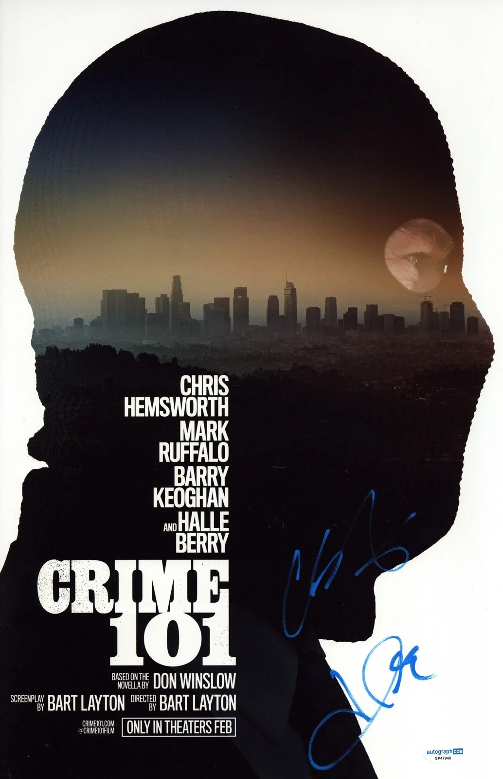 Chris Hemsworth, Halle Berry — Chris Hemsworth & Halle Berry "Crime 101" AUTOGRAPHS Signed 11x17 Photo ACOA