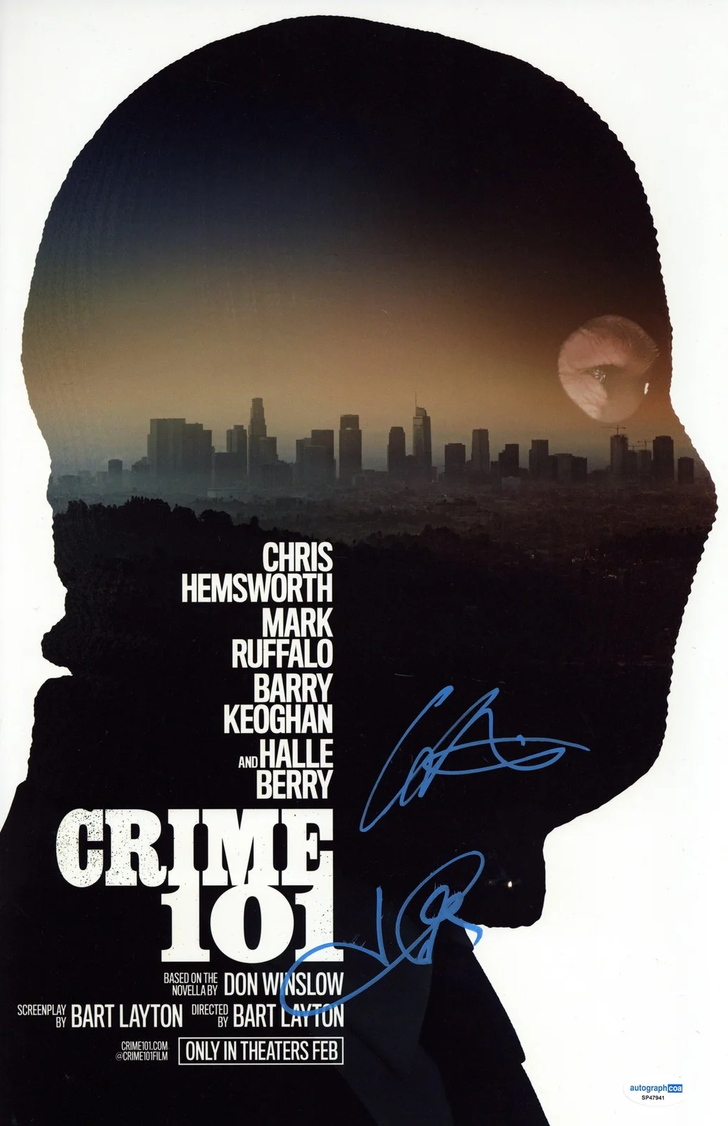 Chris Hemsworth, Halle Berry — Chris Hemsworth & Halle Berry "Crime 101" AUTOGRAPHS Signed 11x17 Photo B ACOA