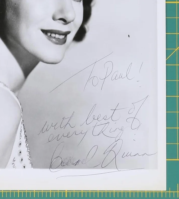 Carmel Quinn SIGNED INSCRIBED PHOTO 8X 10 B/W IRISH ACTRESS 100 AUTHENTIC *, изображение 2