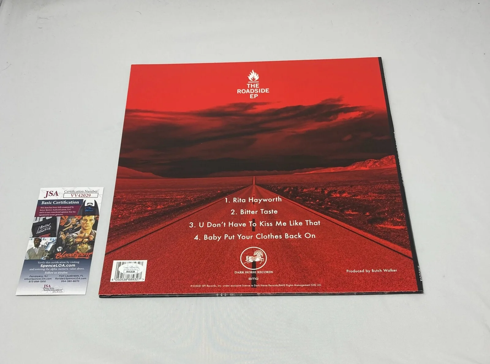 Billy Idol signed The Roadside EP Album Cover JSA COA, изображение 2